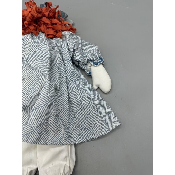 Vintage Handmade Raggedy Ann Cloth Doll Red Hair & Striped Stockings 21" READ - Picture 8 of 8